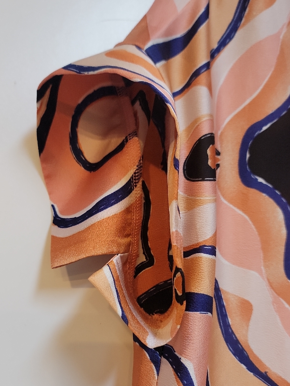 Societe Anonyme Peach and Navy Swirl Button-Up Top - Picture 4 of 9